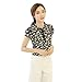 Soly Tech Women Retro Floral Print Chiffon Blouse Ruffled Collar Work Shirt Tops