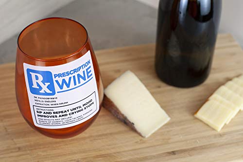 Toynk Rx Prescription Stemless Wine Glass | Funny Wine Glass | 30 Ounces #TOP5