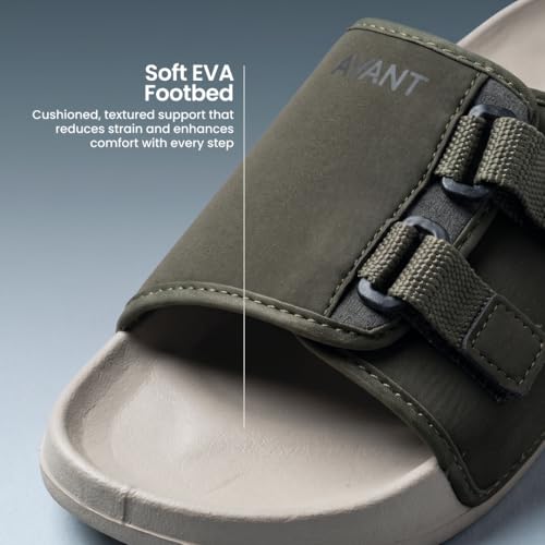 Image of AVANT Men's CalmFit Sliders for Men | Comfortable, Lightweight & Durable | Casual Outdoor Slides | Slip-On Daily Wear