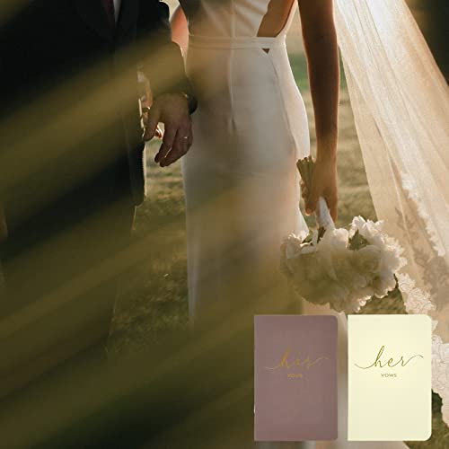 Urnseh Wedding Vow Books His And Hers, Officiant Book For Wedding Ceremony, Gold Foil Wedding Notebook Bride Groom Booklet For Wedding Gifts, 28 Pages, 5.9" X 3.9", Wedding Journal, Cafe Milk #TOP6