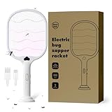 Electric Fly Swatter Racket 3500V buzzkick Bug Zapper Racket Dual Modes Mosquito Killer with Purple Mosquito Light Rechargeable for Indoor Home Office Backyard Patio Camping