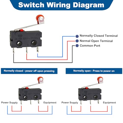 10 Stück MikroschalterEndschalter Mit Rollenhebel 250V 5A SPDT, Mini Mikroschalter Roller, Miniatur Endschalter 1NO 1NC, Limit Switch 3 Pins für Mechanik Elektronische Automaten