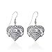 Pit Bull Mom Pave Heart Earrings French Hook Clear Crystal Rhinestones