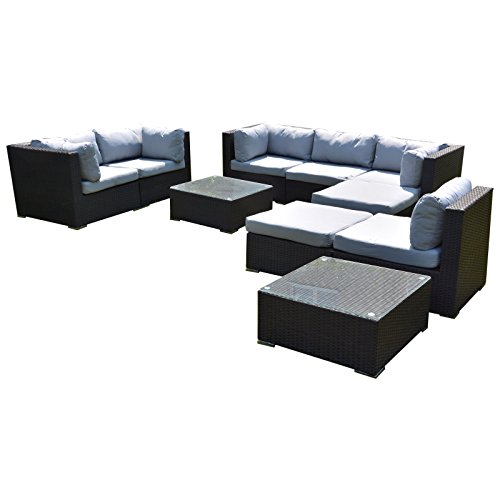 LD Polyrattan Lounge Garden Furniture Set Poly Rattan Seats
