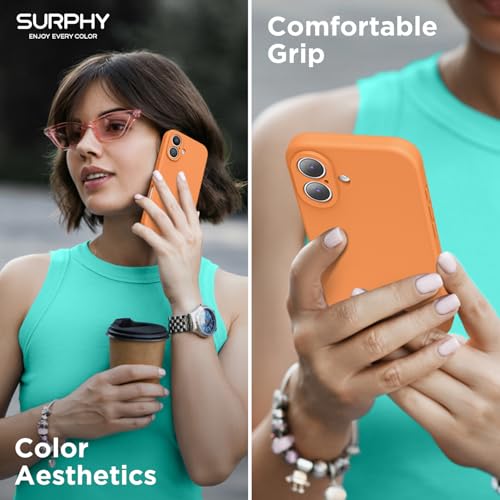 SURPHY Designed for iPhone 16 Plus Case Compatible with MagSafe (6.7 inch 2024), with Screen Protector Liquid Silicone Phone Case (Camera Protective, Soft Microfiber Lining), Marigold Orange by SURPHY - Used condition - Image 7