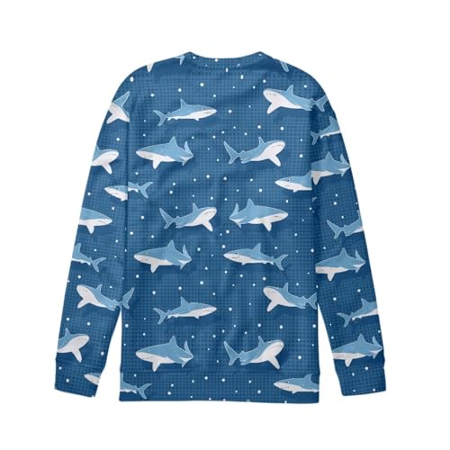 Boys Sweatshirts Long Sleeve Sport Cartoon Graphic Tops Shark Pullover Crewneck Tops Tees Kids 6-16 Years2