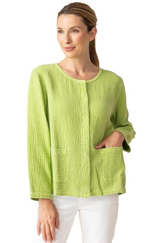 Habitat Clothes Sunwashed Jacquard Cotton Snappy Jacket Leaf2