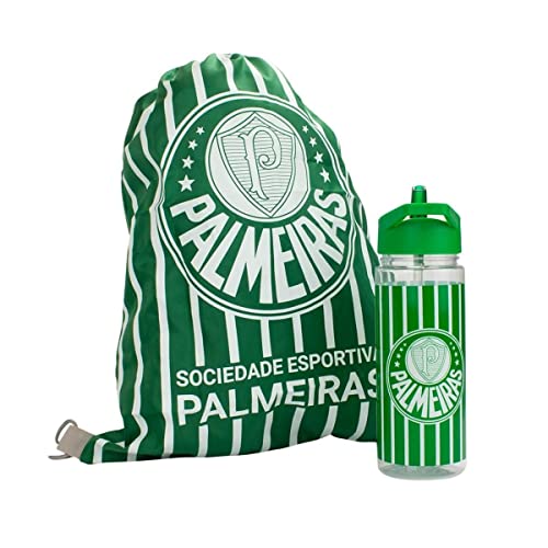 Garrafa Plástico 450ml Com Mochila Tipo saco - Palmeiras