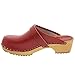 Bjork Maja Wood Open Back Leather Clogs (EU-40, Red)