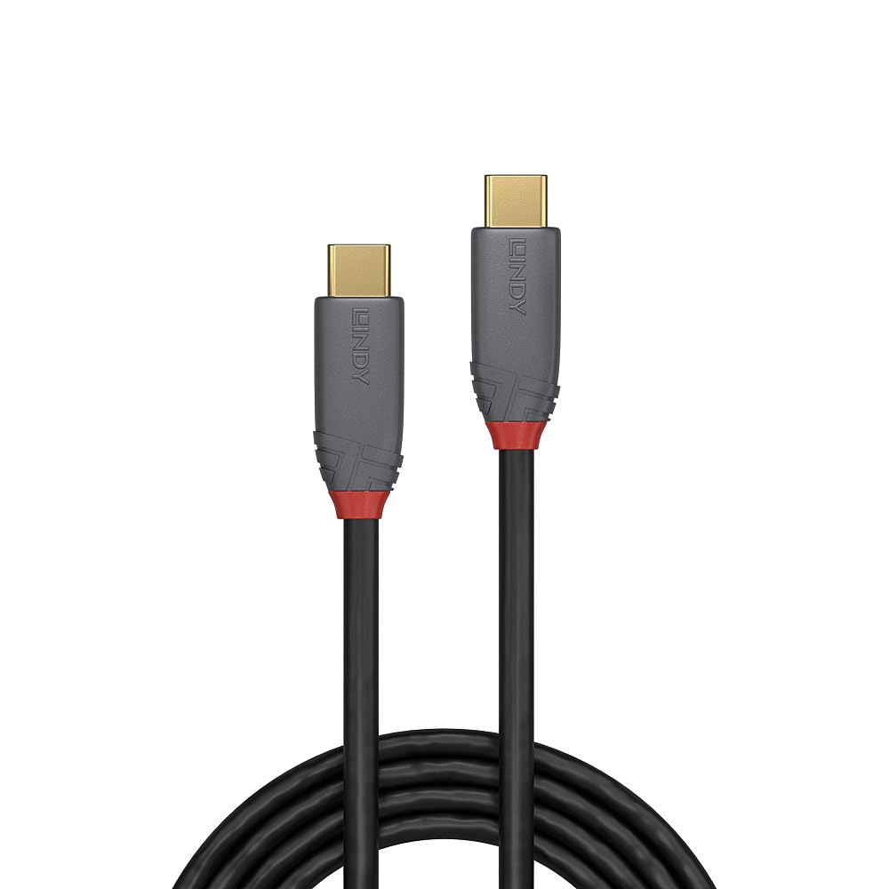 LINDY 36909 - Cavo USB 3.2 tipo C, 7 m, 10 Gbit/s, 100 W PD, linea anthra