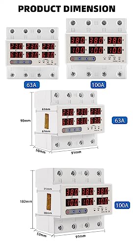 Protector de relé contra apagones y sobretensiones trifásicas MOBYAT 220V 6