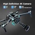 Drone avec 4K HD Caméra pour adultes et débutants,40+ Temps de vol long min., pliable WIFI Mini RC Quadcopter avec moteur brushless, appareils photo dual,Gestures Selfie
