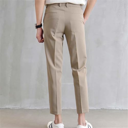 Summer Slim Fit Small Foot Casual Business Cropped Suit Pants Foam2