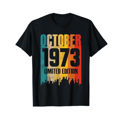 Octubre 1973 Años 50 Cumpleaños Edición Limitada Retro Camiseta
