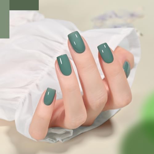 Image of GAOY Green Gel Nail Polish Set, 6 Colors Dark Forest Green Blue Gray Soak Off UV Light Cure Gel Polish Kit for Salon and Nail Art DIY at Home
