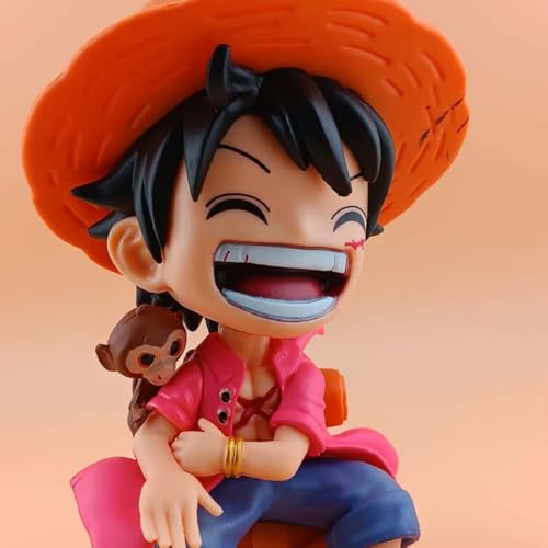 Image of FUNFOB Monkey D Luffy Action Figure Height -13cm Collectible PVC Multicolour | Luffy Naughty with Monkey