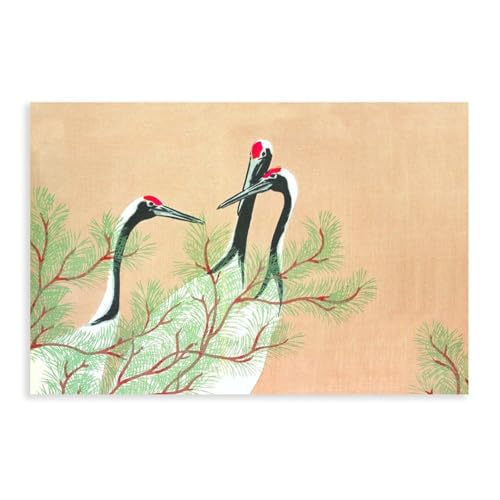Cranes From Momoyogusa impression sur toile de Kamisaka Sekka décoration moderne 30x45 cm