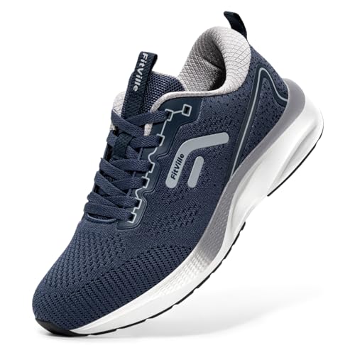 Image of FitVille Wide Sneakers for Men Walking Shoes Wide Width Cushion Road Running Shoe Orthopedic Tennis Shoes Arch Support for Plantar Fasciitis Relief