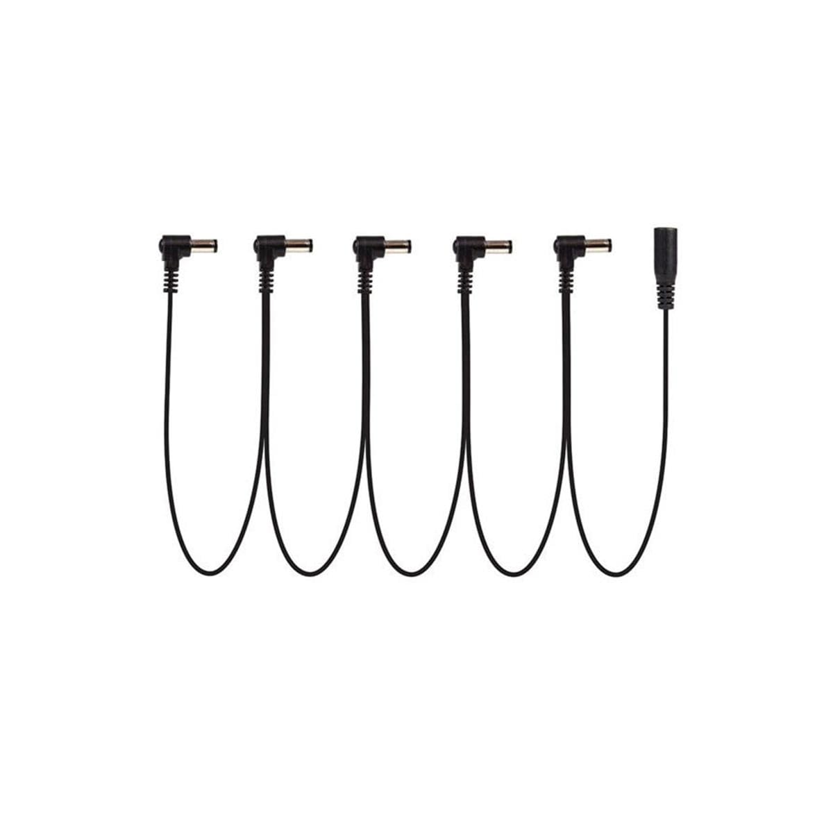 RuiJOTWAT 9V DC 5 Way Bend Angle Plug Daisy Chain Power Cable for Guitar Pedals