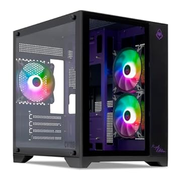 Gabinete Gamer Mancer CV100 Purple Edition | ARGB | Mid-Tower | Lateral De Vidro | Com 3 Fans | Preto | MCR-CV100-PEB