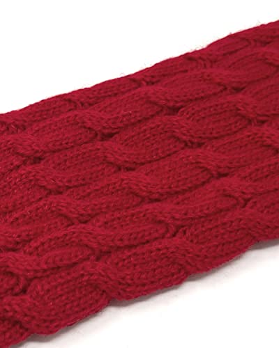 Wrapables Women's Cable Knit Leg Warmers, Cherry Red3
