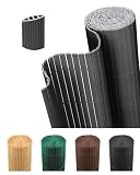 paramondo Estera de PVC Estándar Valla, Privacidad de Balcón y Pantallas, Triple Refuerzo, Cañizo Ocultacion Balcon Protección para Jardín, Terraza, Resistente a la Intemperie, 120 x 300 cm, Gris
