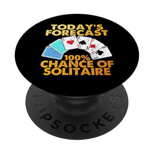 Funny Solitaire Art for Men Women Card Game Solitaire Player PopSockets Adhesive PopGrip