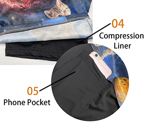 feelacle Mens Swim Trunks 9 Inch Inseam Board Shorts Beach Swimwear Bathing Suit with Compression Liner and Pockets4