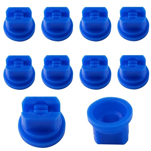PDETVEO 10pcs Flat Fan Spray Tip, 110 Degree Plastic Flat Fan Sprayer Nozzles 0.3mm Orifice Diameter for Agricultural, Cleaning, Cooling, Blue