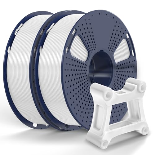 Image of PETG Filament 1.75mm - 2kg(4.4lbs) Elite 3D Printer Filament, 1.75mm Dimensional Accuracy + /- 0.02mm, White + White Bundle