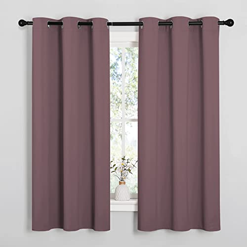 Image of NICETOWN Dry Rose Blackout Curtains for Bedroom (1 Pair, 42 x 63 inches), Farmhouse Thermal Insulated Room Darkening Drapes for Windows