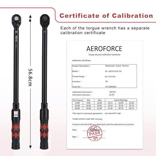 Clé de torsion 1/2 haute précision 3% avec serrage 60-330NM - 3