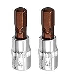 2PCS Juttzzei Hex Bit Socket, 1/4" Drive x H7 (7mm) Allen Key Socket, Premium S2 Alloy Steel 7mm Hex Bit with 1.5" Length for Torque Wrench, Ratchet Wrench, Impact Power Drills
