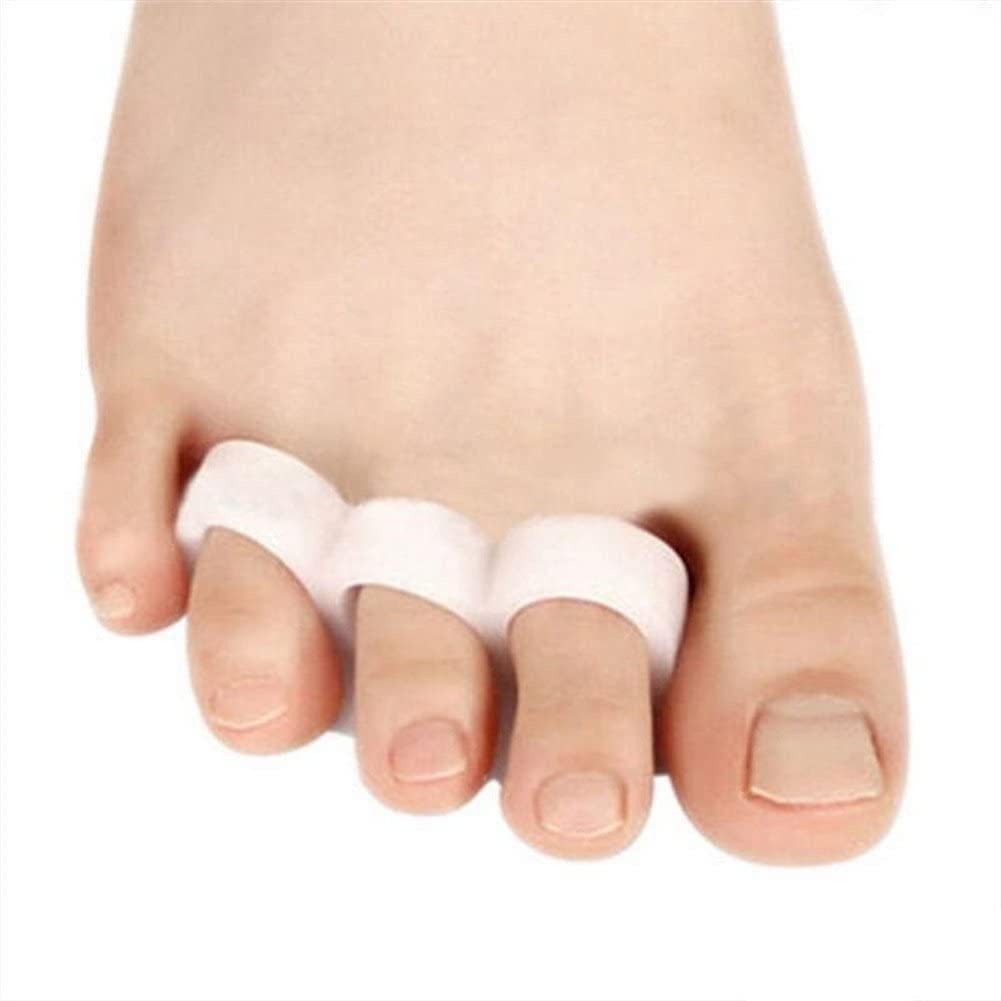 4 Separatori 3 anelli per dita dei piedi, cuscinetti in gel per dita dei piedi a martello in silicone, per sollievo dal dolore per dita a martello, dita sovrapposte,