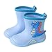 Egmy Children Cute Cartoon Fashion Waterproof And Non Slip Rain Boots Rain Boots Soft Bottom Fashion Rain Boots, 2.5-3 Years, Light Blue