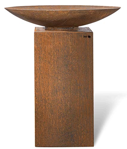 FeuerCampus365 PIO Feuerschale Ø100 cm auf Podest Höhe 100 cm aus Cortenstahl Cover