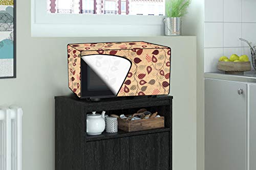 Image of Stylista Microwave Oven Cover for Panasonic 20 L Grill NN-GT221WF Petals Pattern Yellow