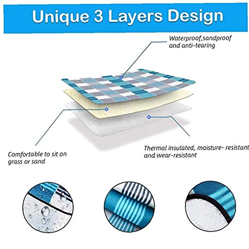 Couverture de pique-nique tapis pliable de plage avec sangle de sol - 6