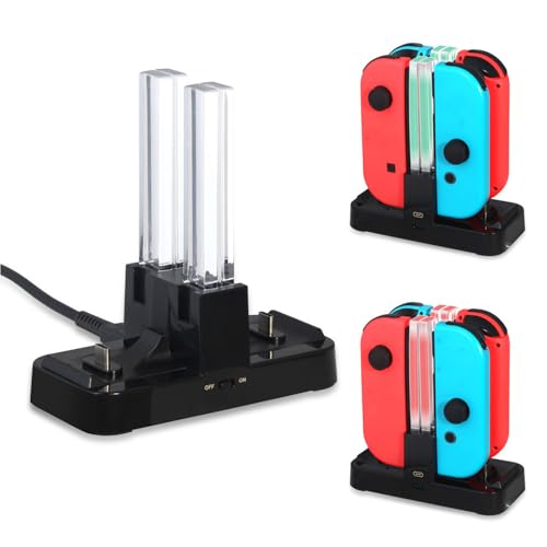 Base de carga Switch Pro estación rápida de escritorio de 4 ranuras para gamepad 7