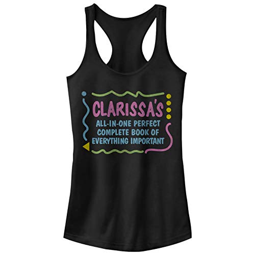 Clarissa Explains It All Junior's Clarissa's All in One Book Throwback Graphic Racerback Tank, Black, X-Large