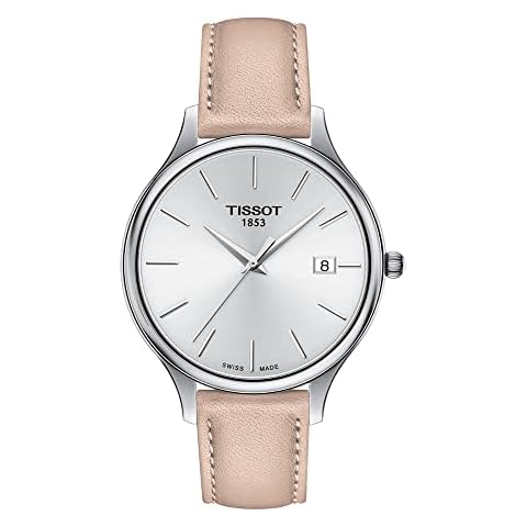 Tissot Womens Bella Ora 316L Stainless Steel case Quartz Watch, Beige, Leather, 16 (T1032101603101) Cover