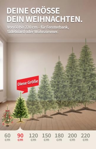 Menz Premium Weihnachtsbaum künstlich 90 cm, TESTSIEGER, 10 Jahre Garantie – Ansicht 6