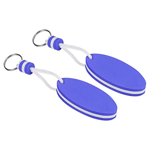PATIKIL 2Pack Schwebender Schlüsselring Sport Boje Schlüsselringe Oval Schwimmend Schlüsselanhänger Marine Segeln Schlüsselhalter für Angeln Kajak Blau