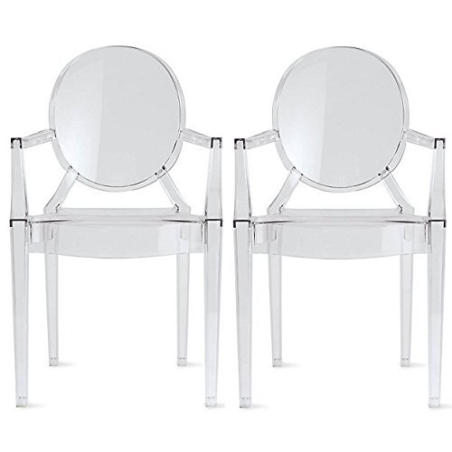 2xhome Set of 2 Clear Modern Contemporary Ghost Chairs Chair with Arms Molded Acrylic Plastic Mirrored Furniture Dining Retro for Writing Desk Dining Living Bedroom Outdoor Vanity Accent 2xhome Set of 2 Clear Modern Contemporary Ghost Chairs Chair with Arms Molded Acrylic Plastic Mirrored Furniture Dining Retro for Writing Desk Dining Living Bedroom Outdoor Vanity Accent