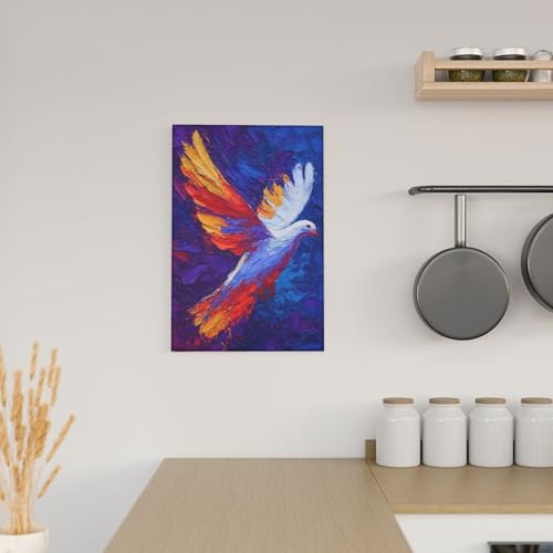 Cuadro de paloma blanca decorativo enmarcado de 30x45 cm para pared de sala de estar 6