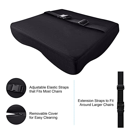 Speedwow Car Seat Cushion,Comfort Memory Foam Car Cushions For Driving-Sciatica & Lower Back Pain Relief, Car Booster Seat Cushion For Driving,Suitable For Truck,Office Chair,Wheelchair (Black) #TOP2