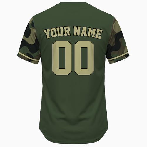 Custom Baseball Jerseys - Personalized Camo Baseball Shirts Name Number Logo - Patriotic US Flag Uniforms for Men Women Youth miniatura 4