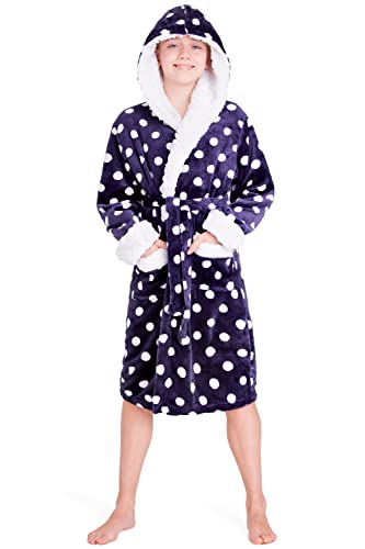 CityComfort Robe de Chambre Enfant Fille en Polaire (Violet, 11-12 Ans)