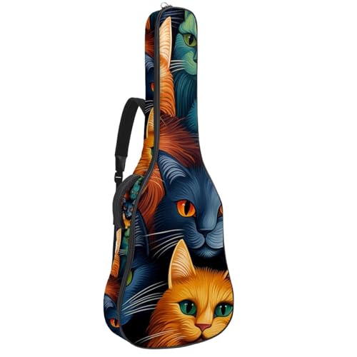 Sac pour guitare étanche multicolore Chat Coloré pour guitares 41/42 pouces