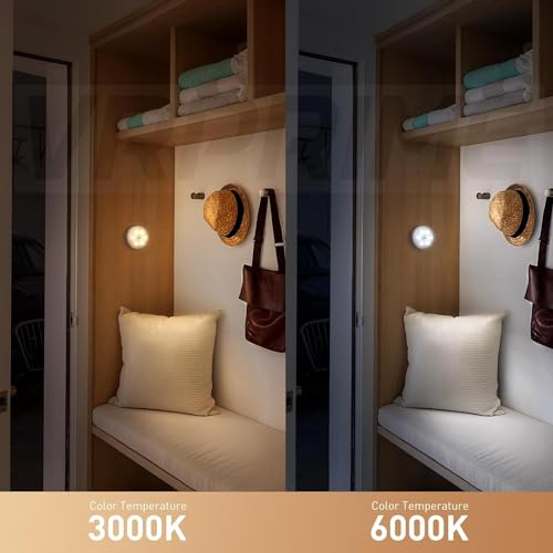 Image of Rechargeable Motion Sensor Night Light for Home, Bedroom, Pack of 6 | Body Induction Lamp, Automatic On /Off Sensor